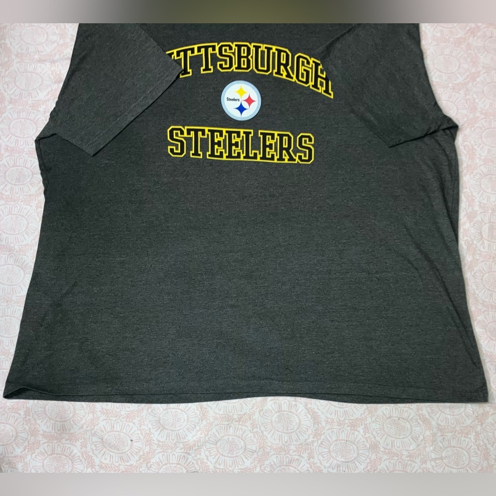 Majestic Athletic Charcoal Gray Men’s 6X Pittsburgh Steelers T-Shirt - Picture 4 of 7